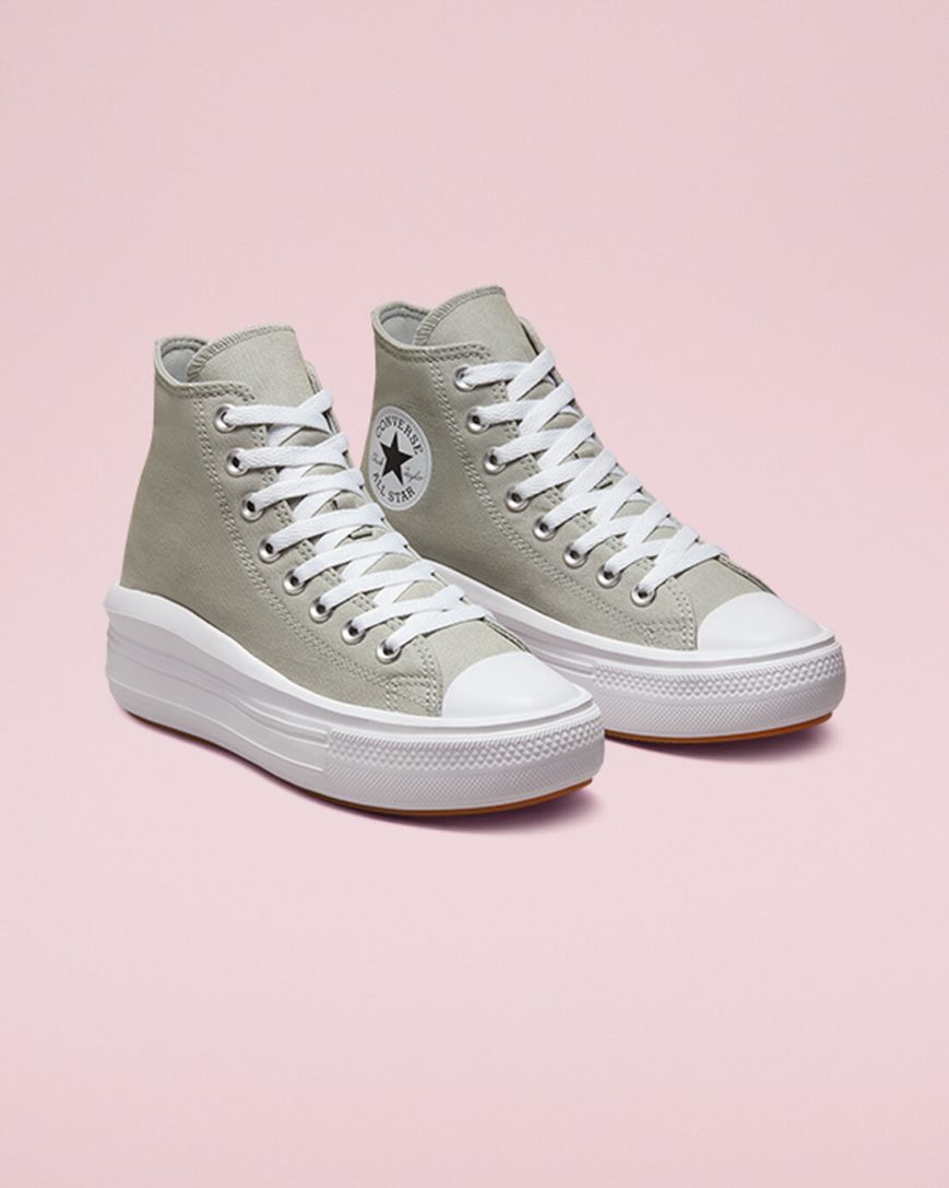 Women's Converse Chuck Taylor All Star Move High Top Platform Shoes Olive / White | AU 608E9H